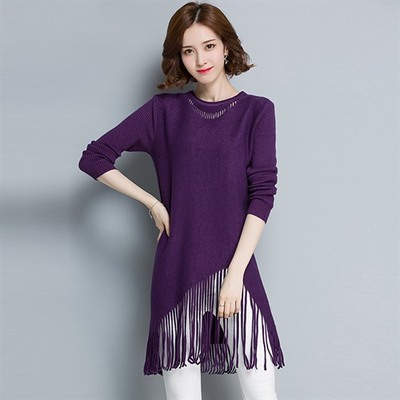 時尚百搭的韓版流蘇針織衫 2017秋季女裝潮流解讀